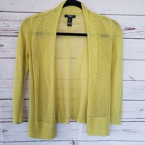 Alfani Open Front Lime Green Cardigan